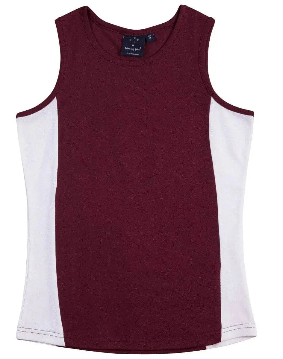 Winning Spirit Casual Wear Maroon/White / 18 WINNING SPIRIT TEAMMATE SINGLET Ladies TS17